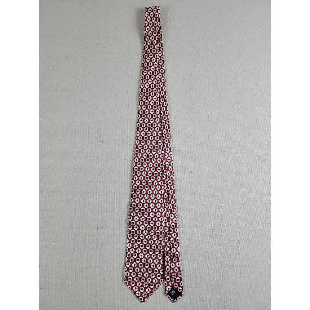 Polo Ralph Lauren Men's Silk Tie Red Geometric Made by Hand Classic Width
